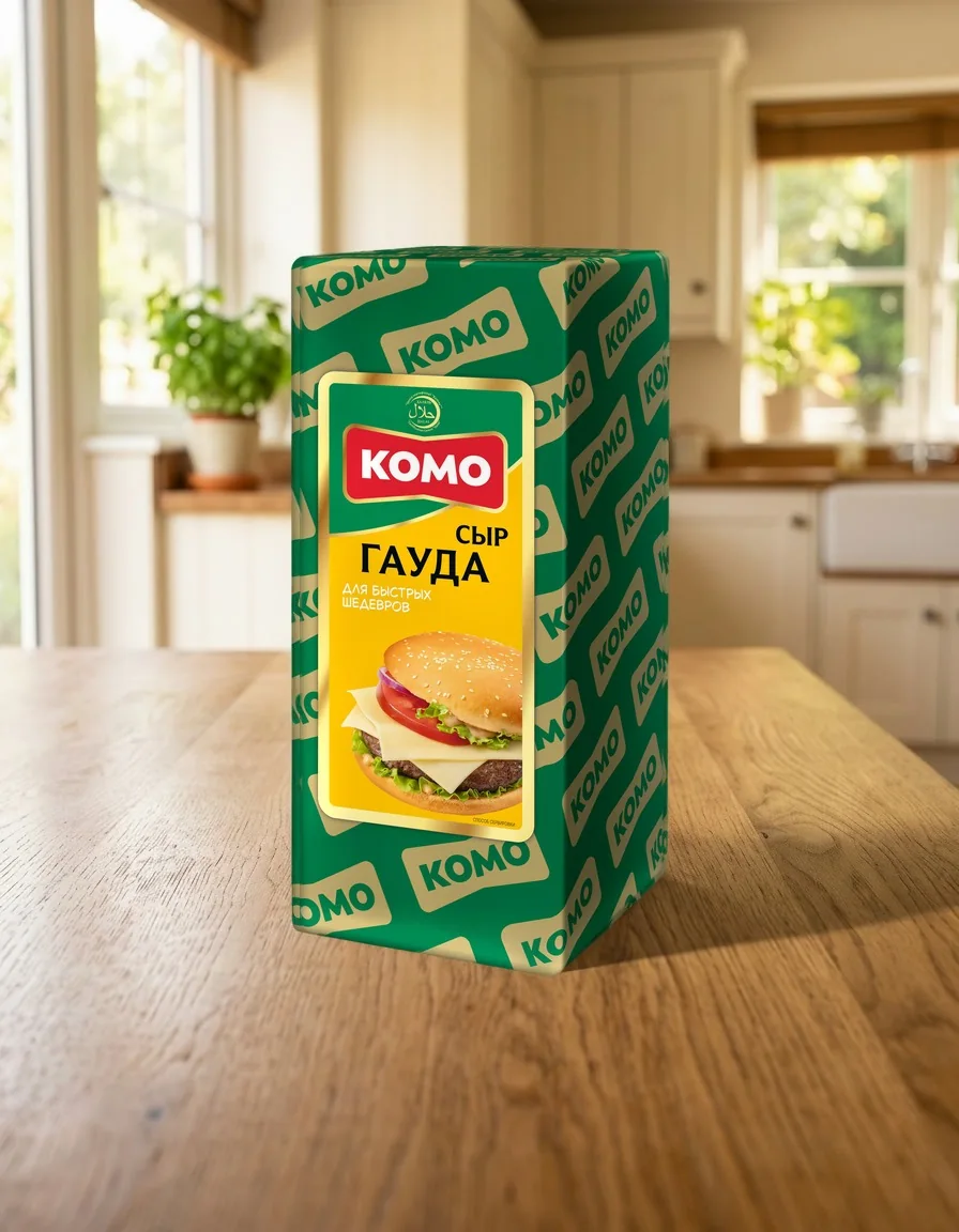 Упаковка: Сыр Гауда, брус 3,5 кг