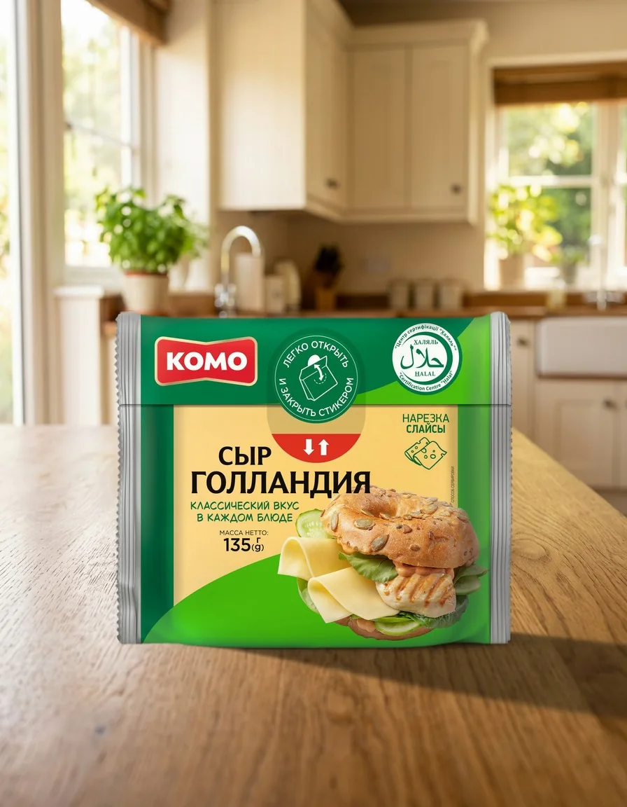 Упаковка: Сыр Голландия, 135 г, слайсы